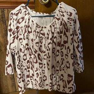 Brown Leopard Print Women's Top